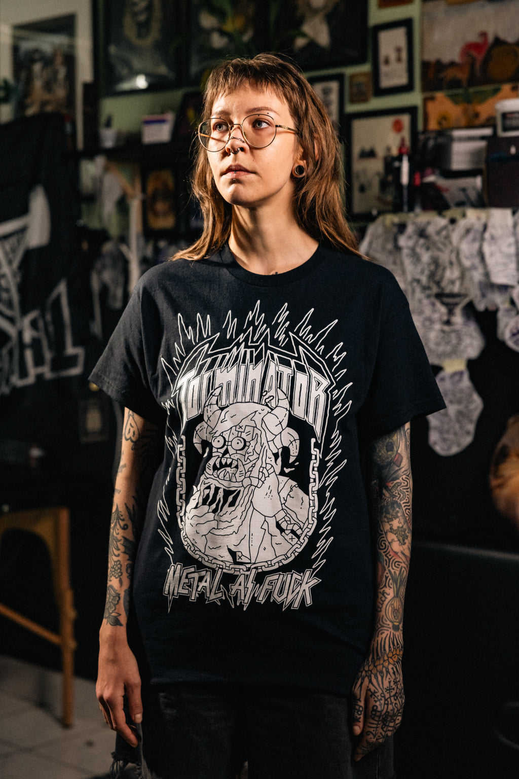 Majica Metal As Fuck 2024 Program ČRNOBELA