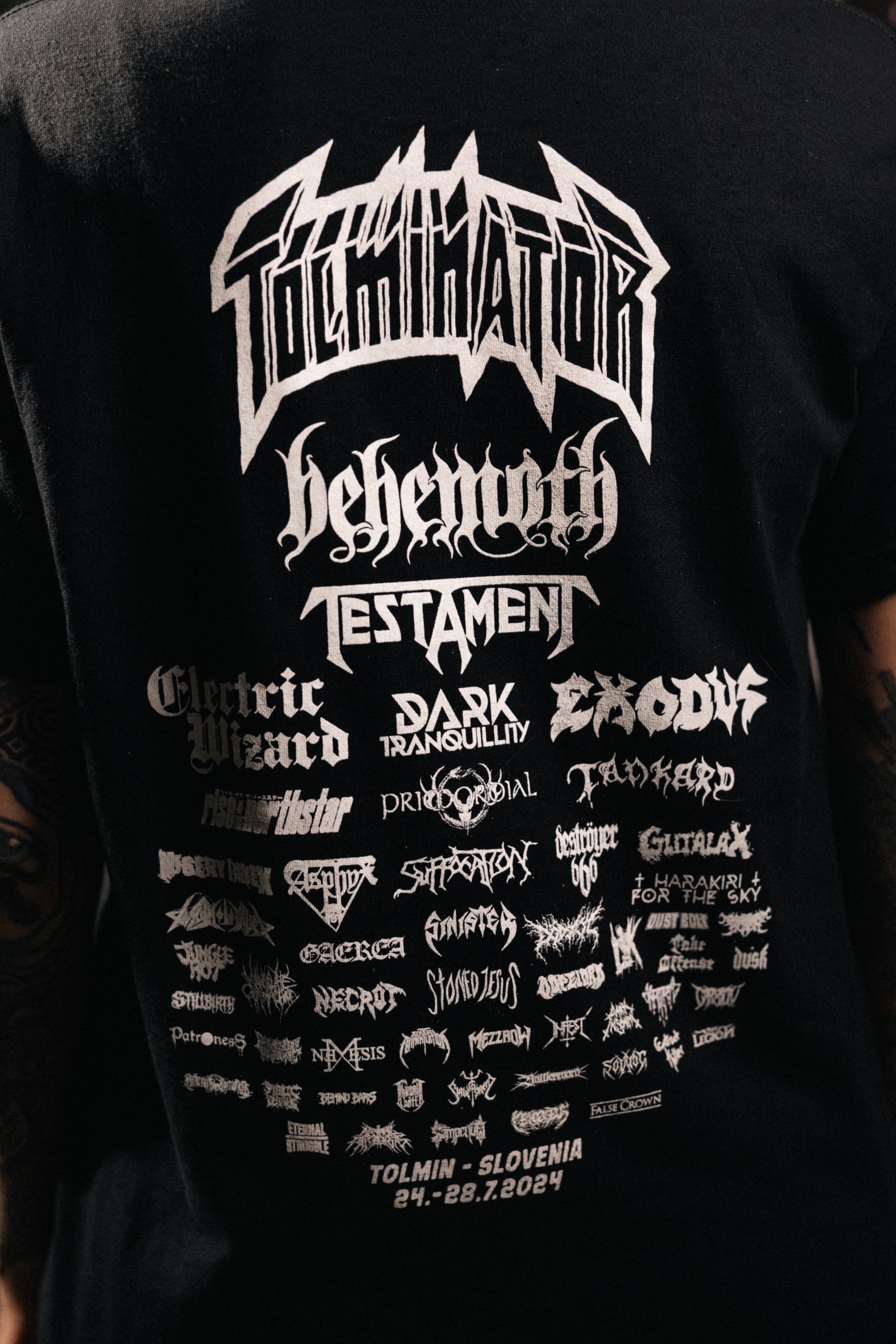 Majica Metal As Fuck 2024 Program ČRNOBELA