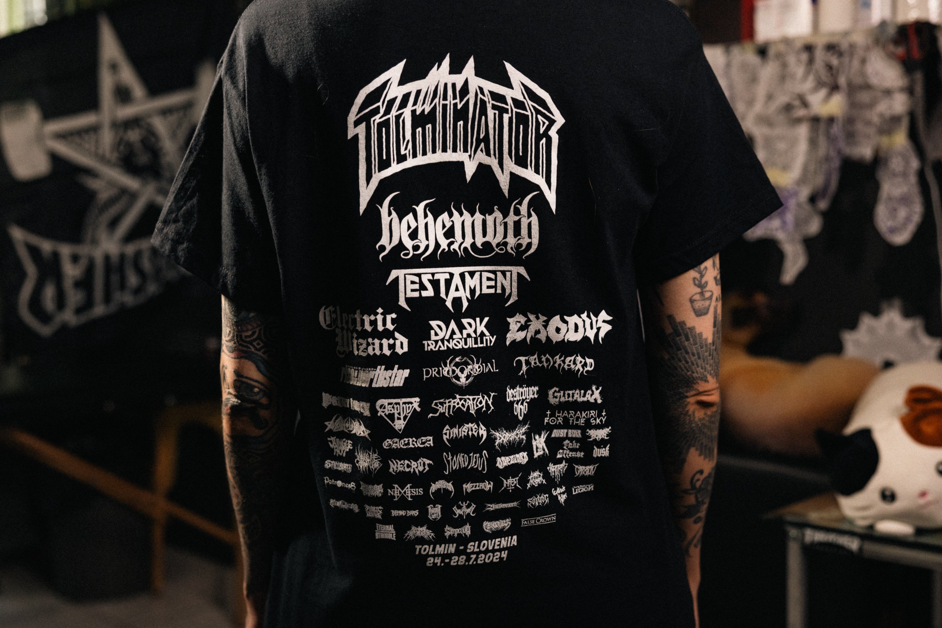 Majica Metal As Fuck 2024 Program ČRNOBELA