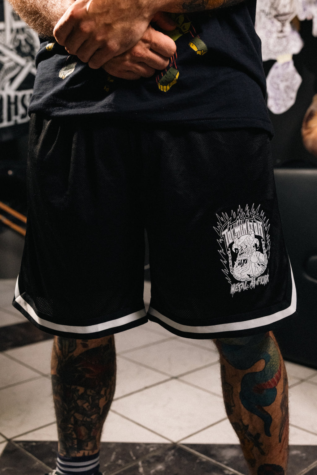 Mrežaste kratke hlače Metal As Fuck