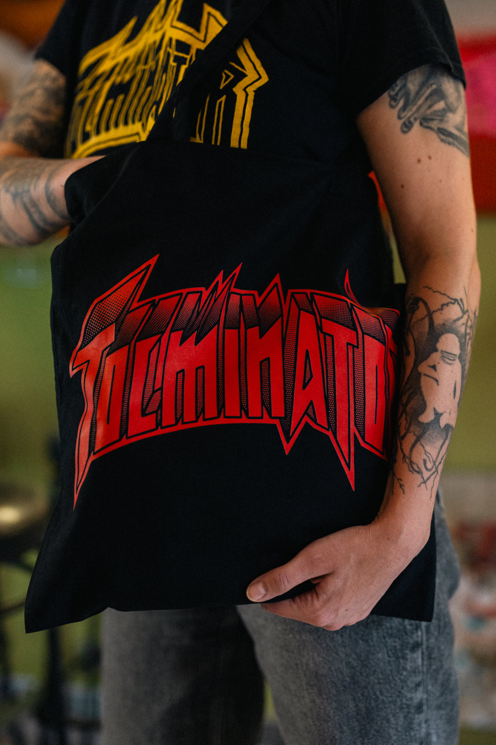 Logotip Tolminator - rjava torba